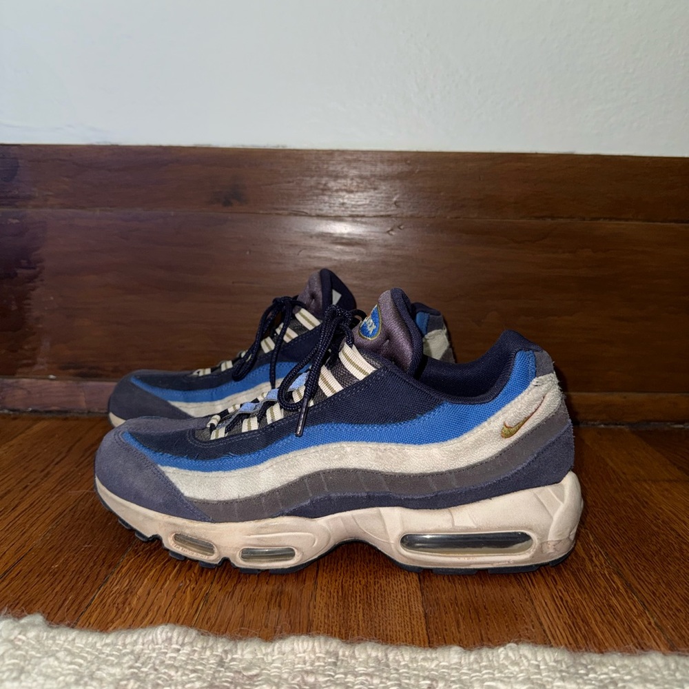 Nike Air Max 95 Premium Blackened Blue Suede Sneakers Size 10.5